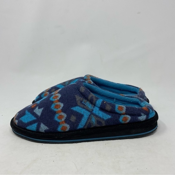 L.L. Bean Women’s Multicolor Geometric Sweater Fleece Slippers Size 9 - Picture 1 of 6